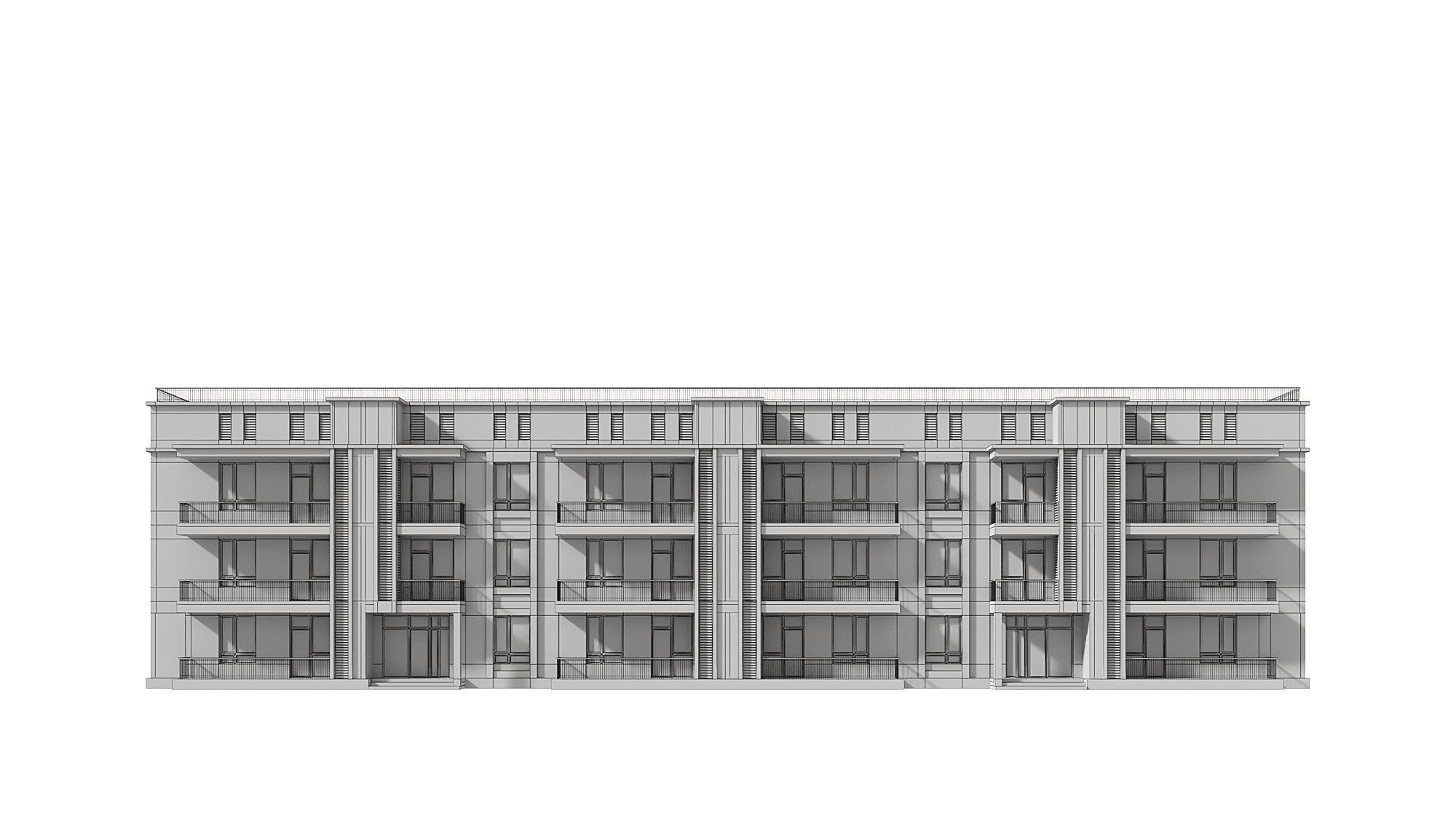 Residential Building 007 3D model_9