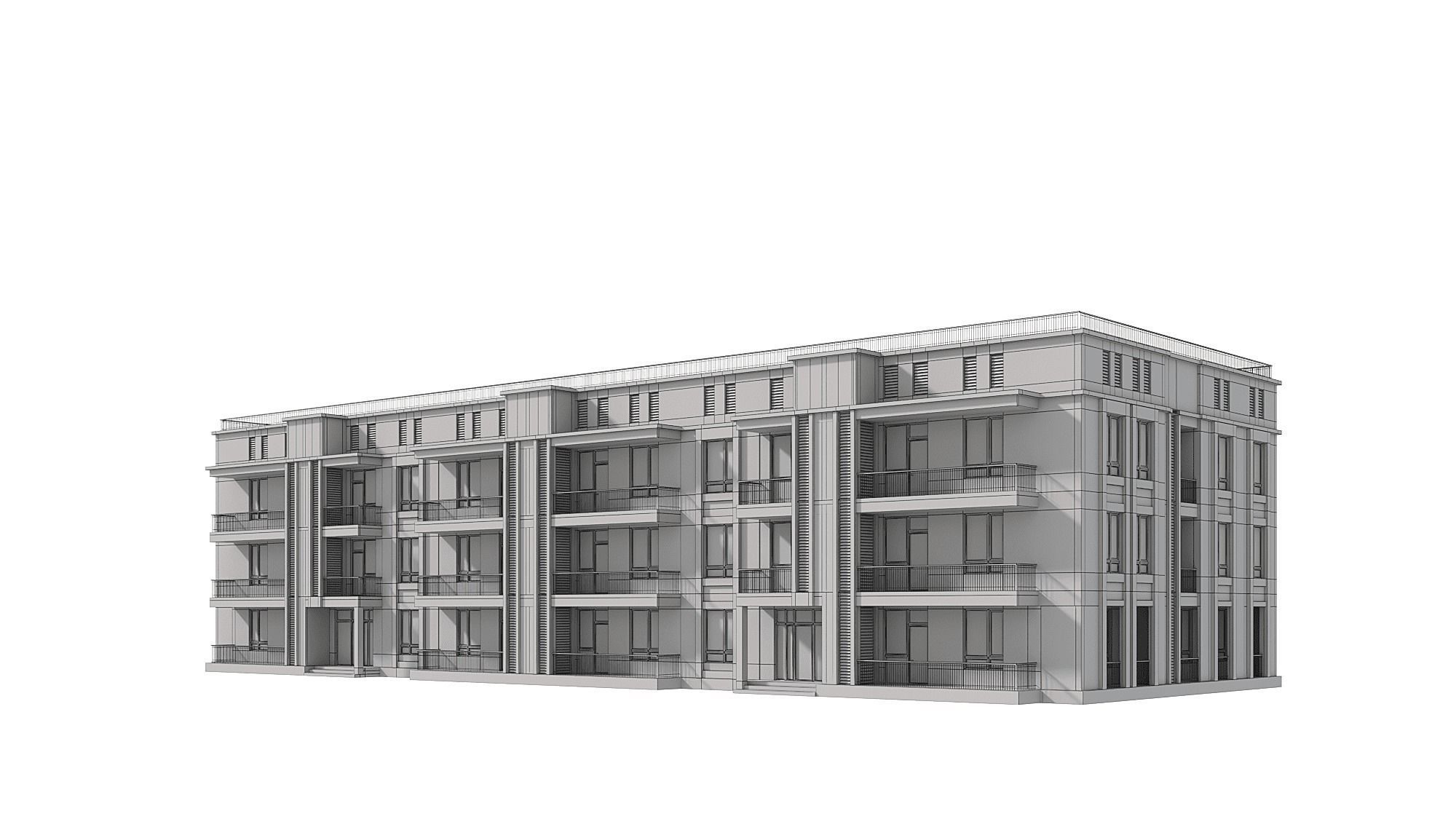 Residential Building 007 3D model_8