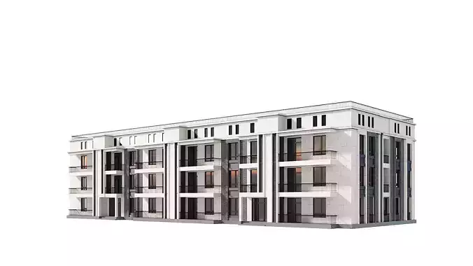 Residential Building 007 3D model Residential Building 007 3D model