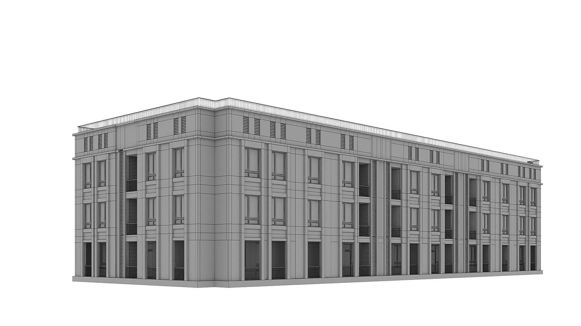 Residential Building 007 3D model_10