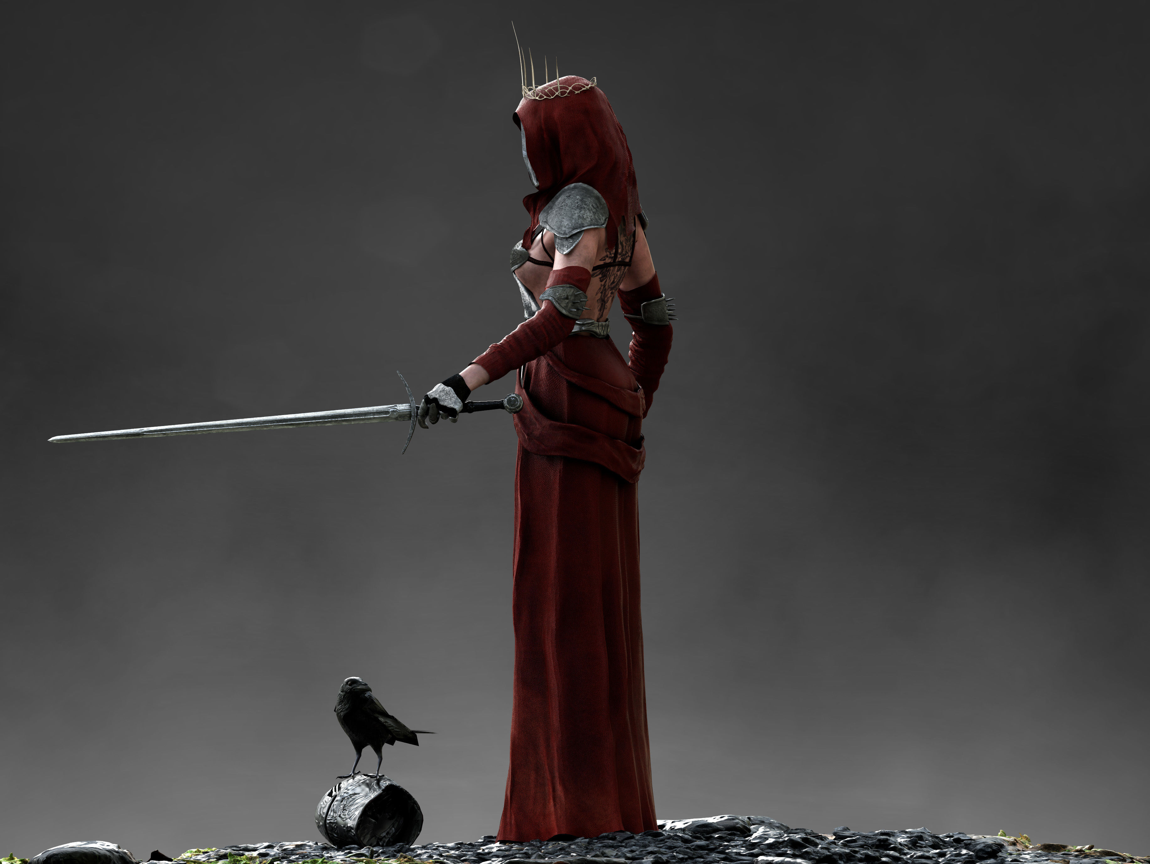 Dark Queen Low-poly 3D model_8