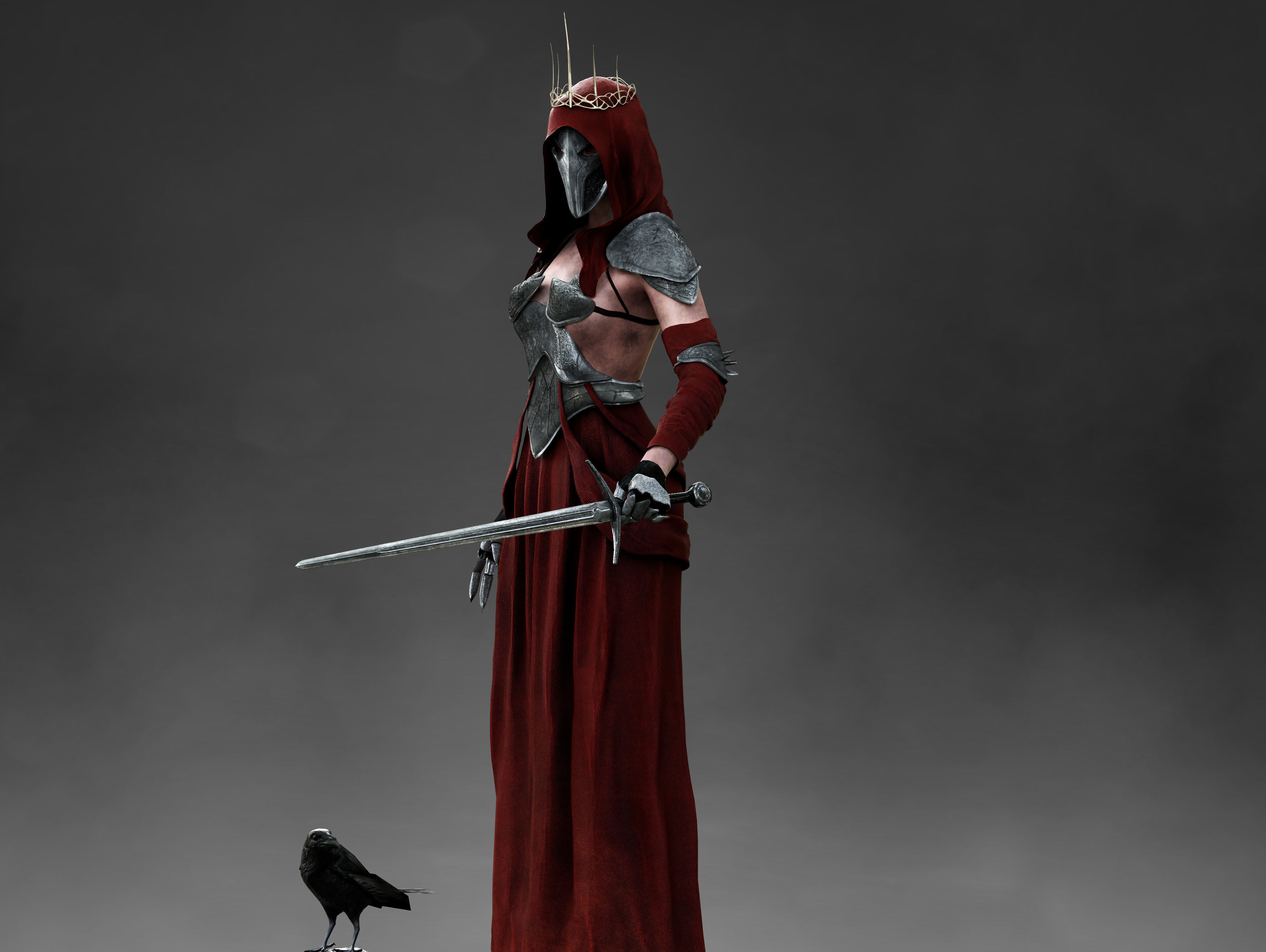 Dark Queen Low-poly 3D model_5