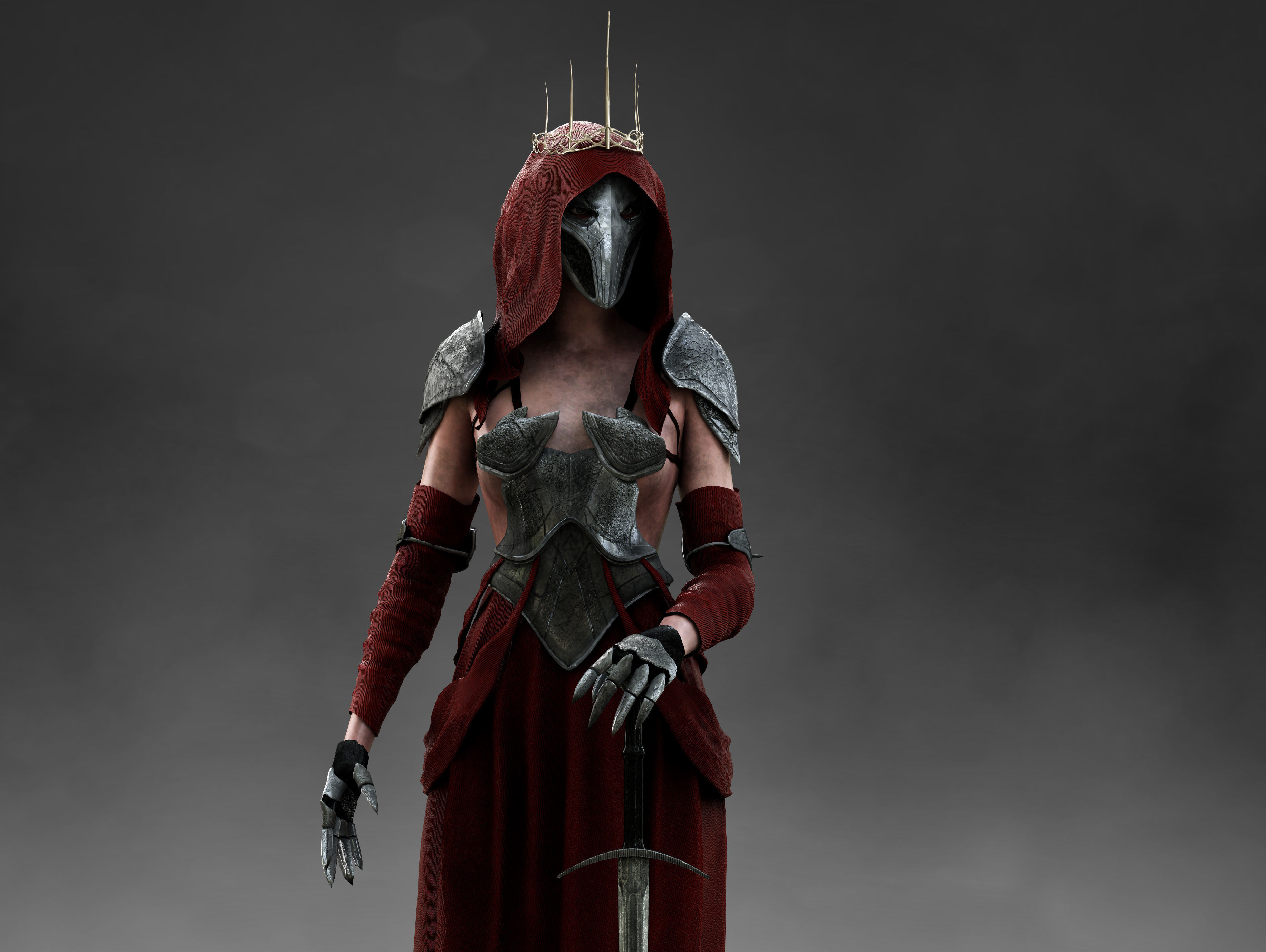 Dark Queen Low-poly 3D model_1