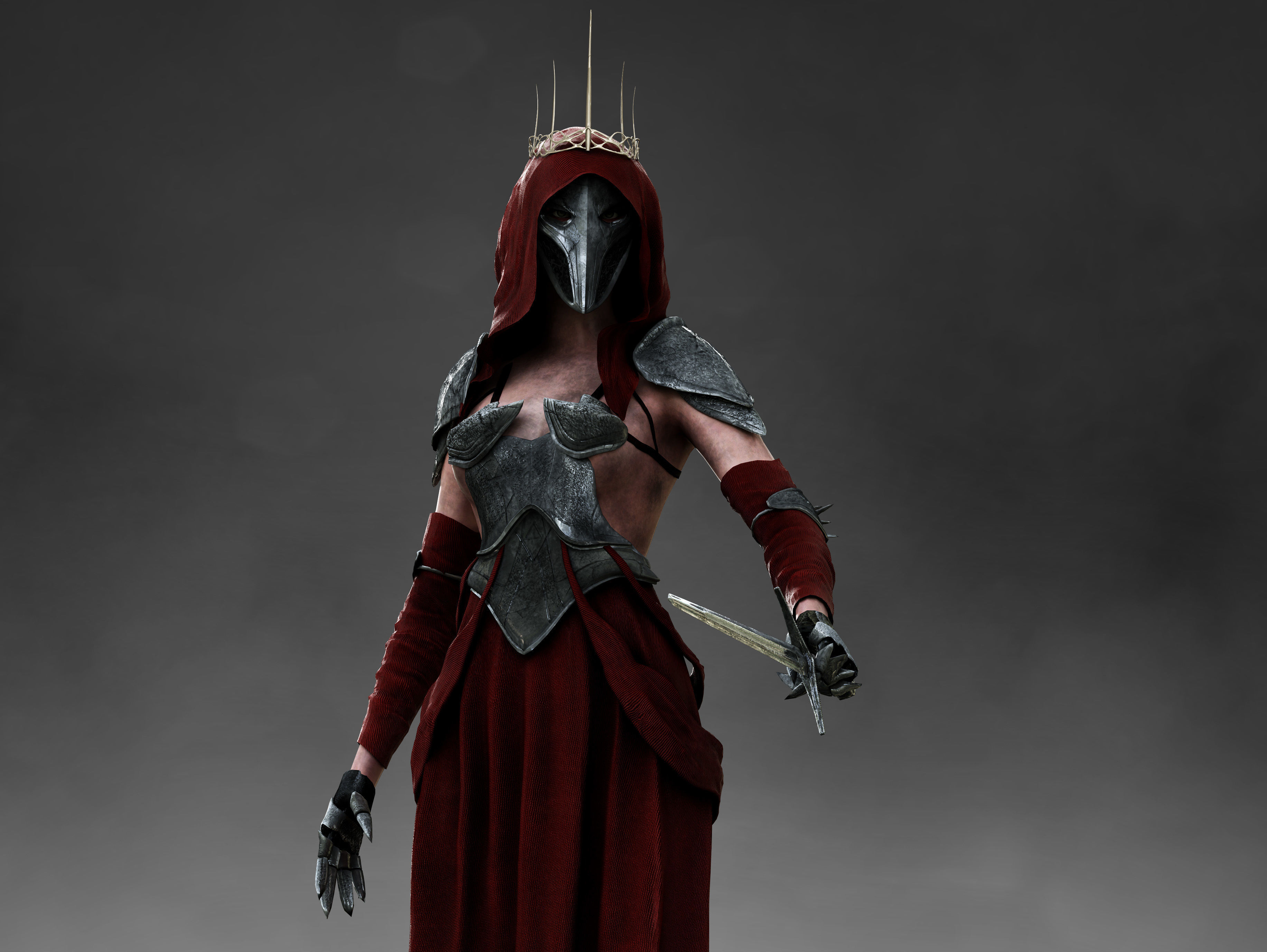 Dark Queen Low-poly 3D model_2