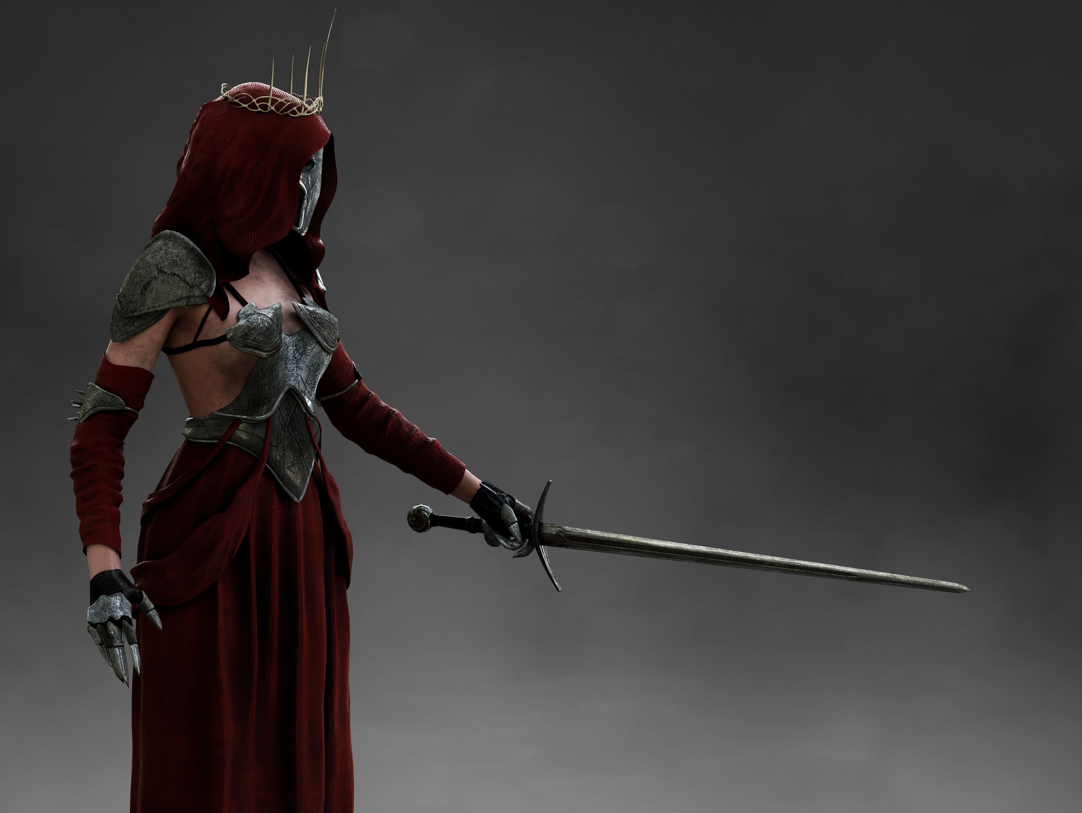 Dark Queen Low-poly 3D model_6