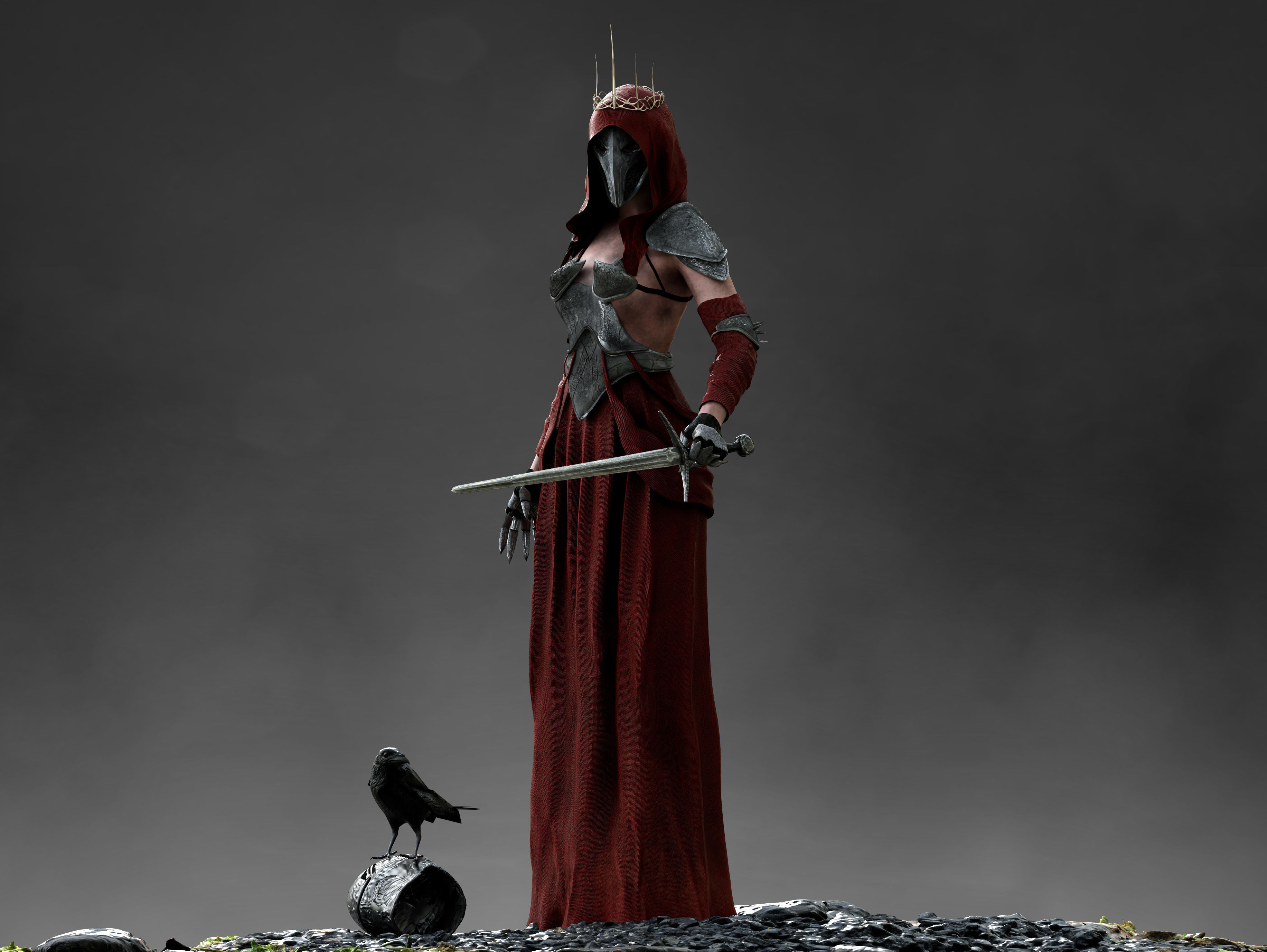Dark Queen Low-poly 3D model_9