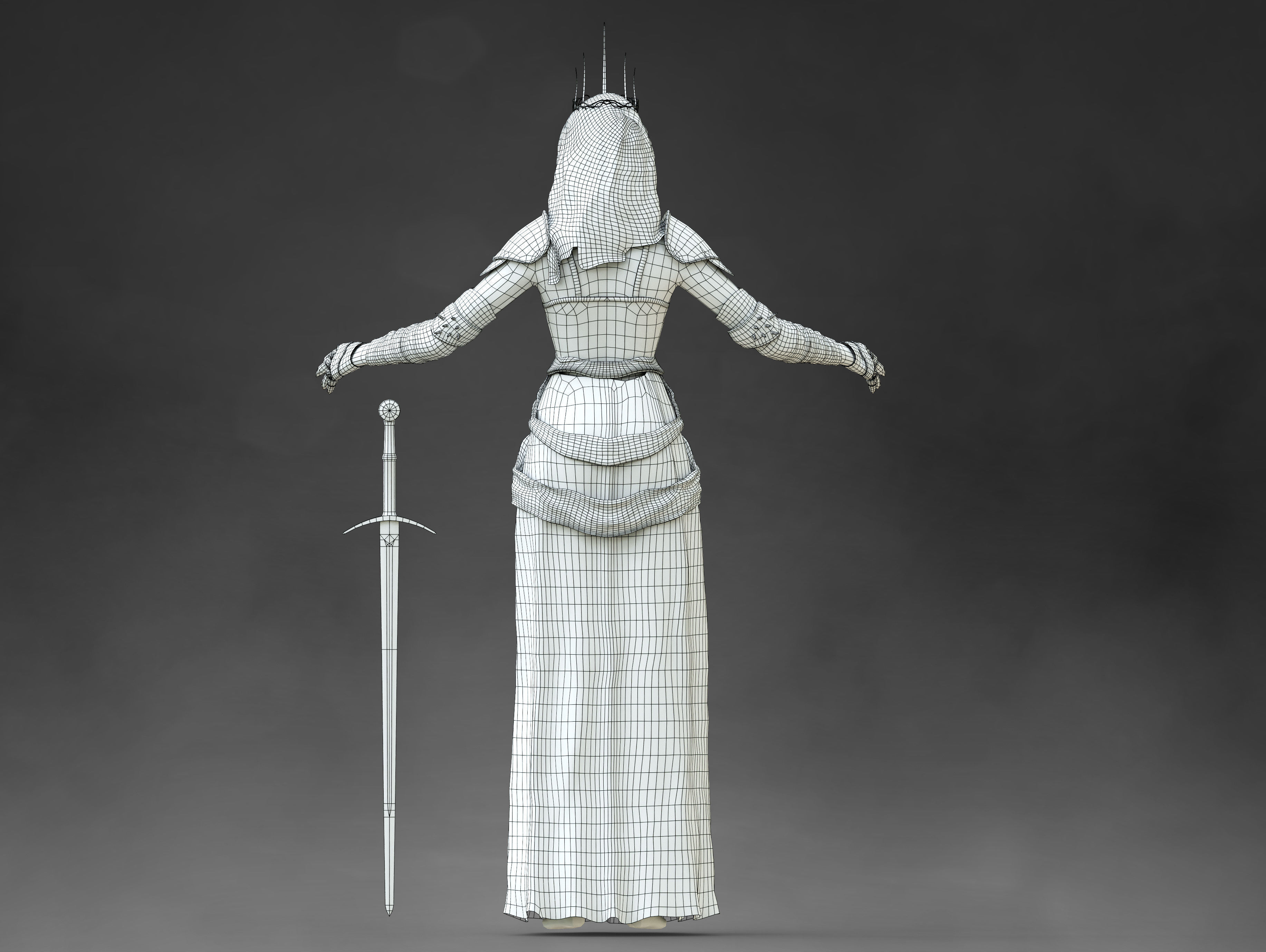 Dark Queen Low-poly 3D model_11