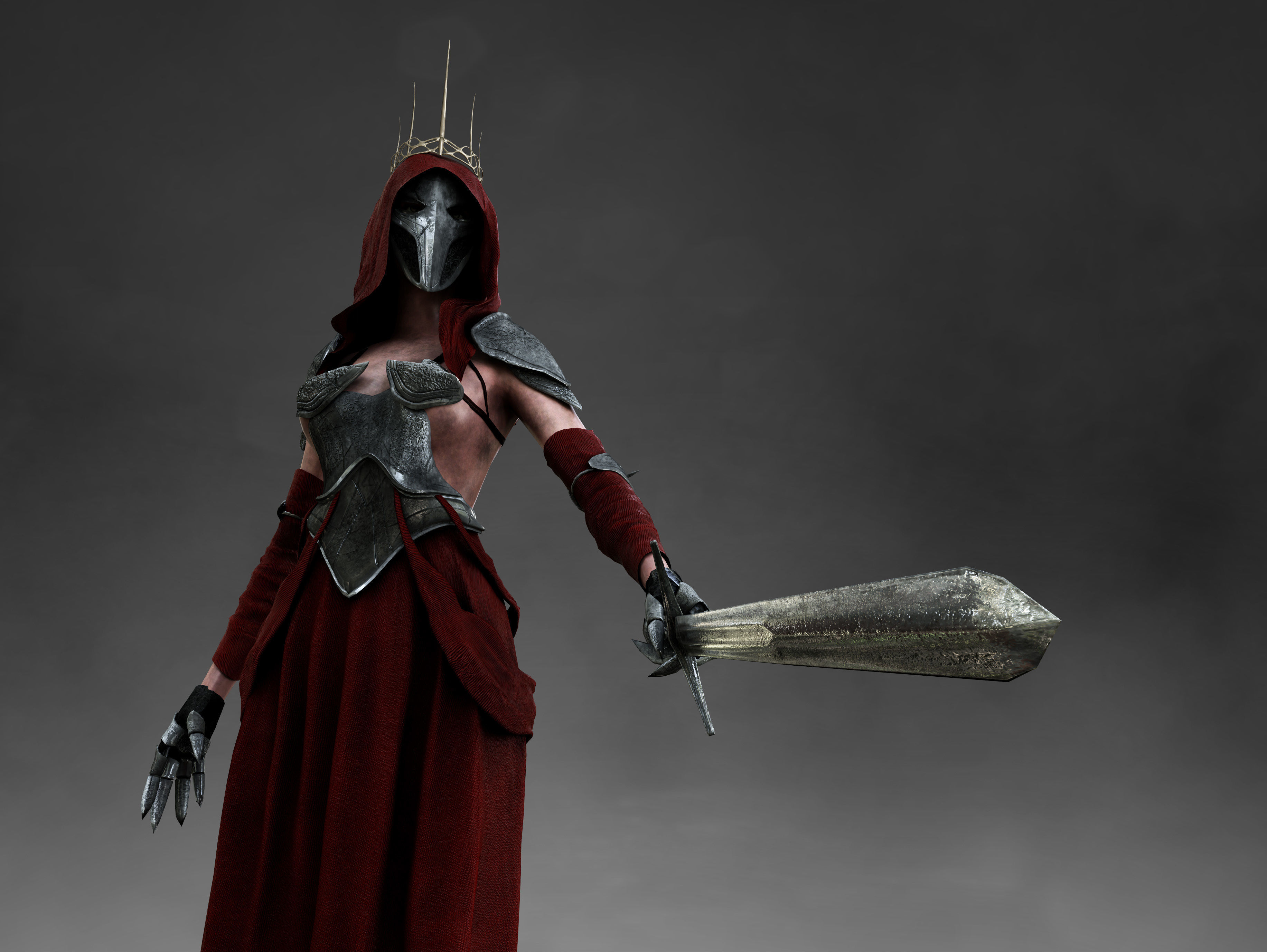 Dark Queen Low-poly 3D model_7
