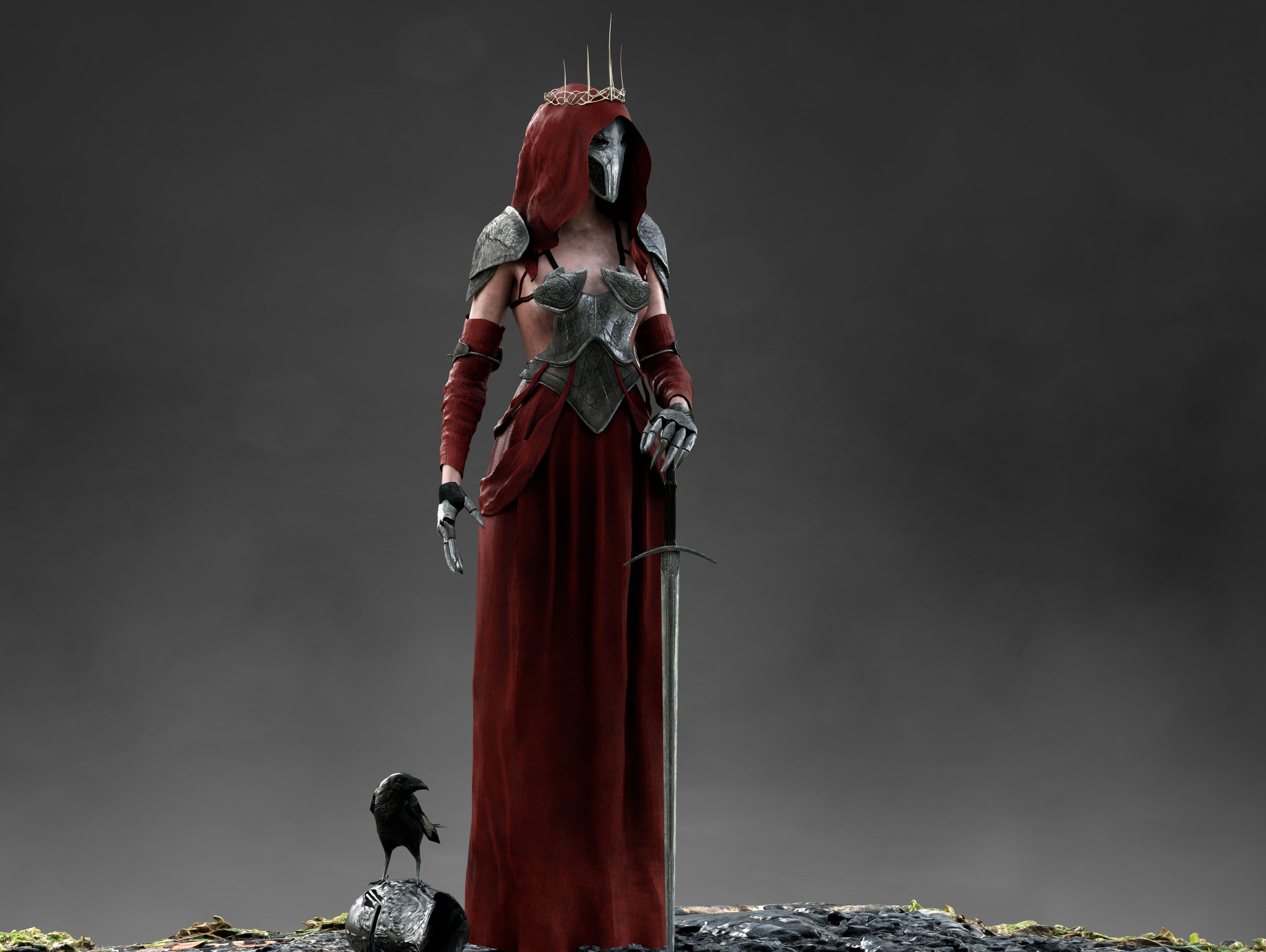 Dark Queen Low-poly 3D model_3