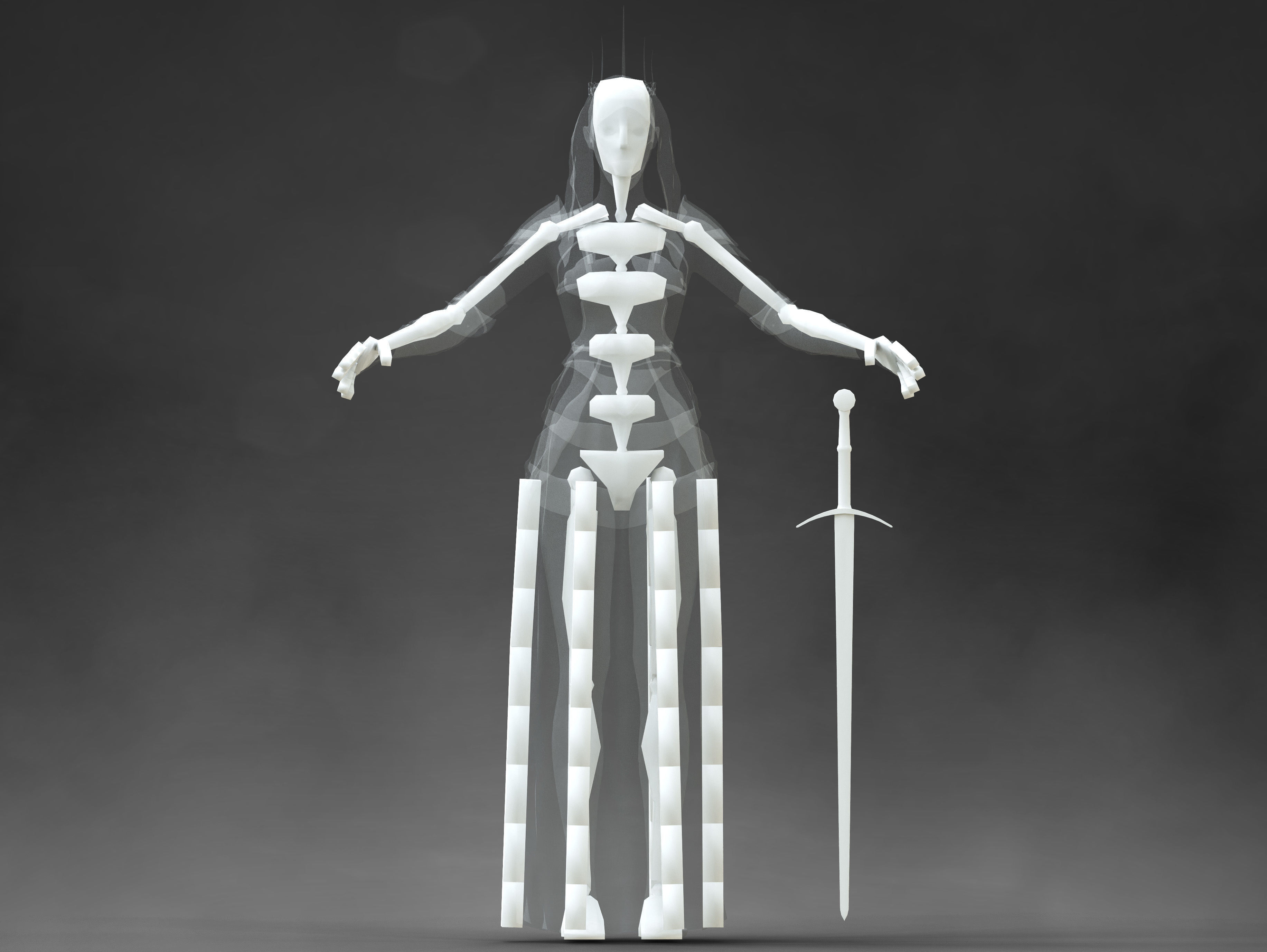 Dark Queen Low-poly 3D model_12