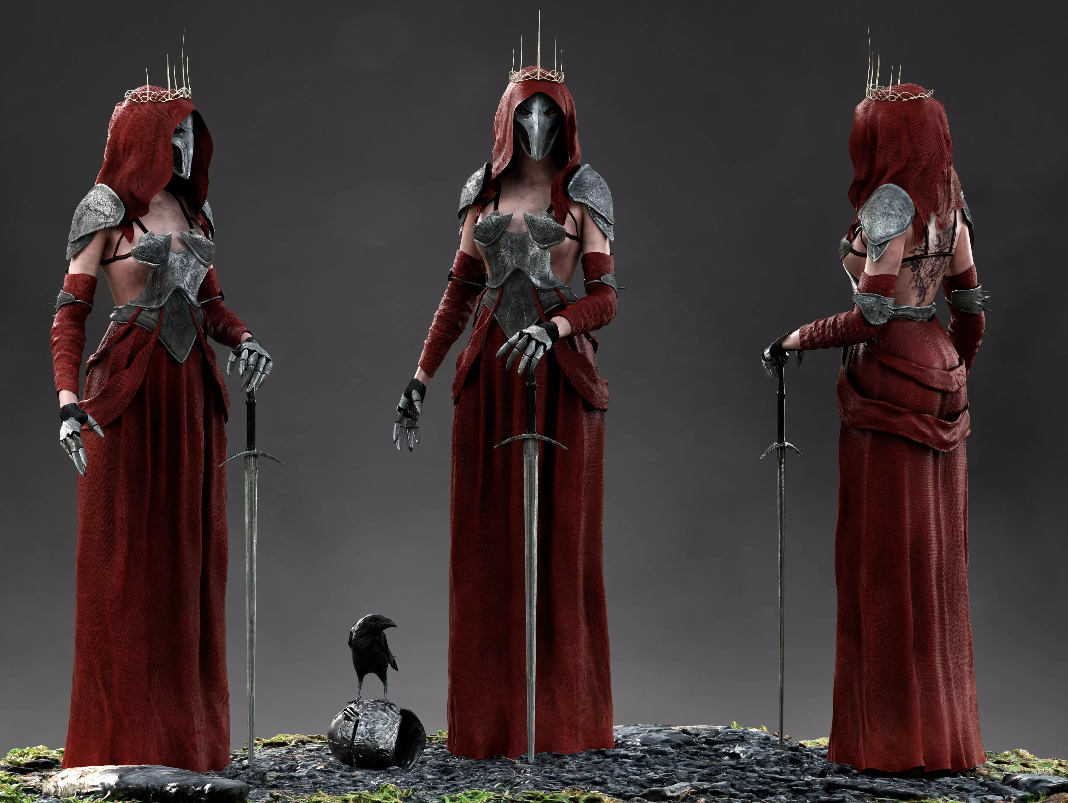 Dark Queen Low-poly 3D model_0
