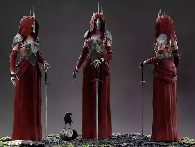 Dark Queen Low-poly 3D model