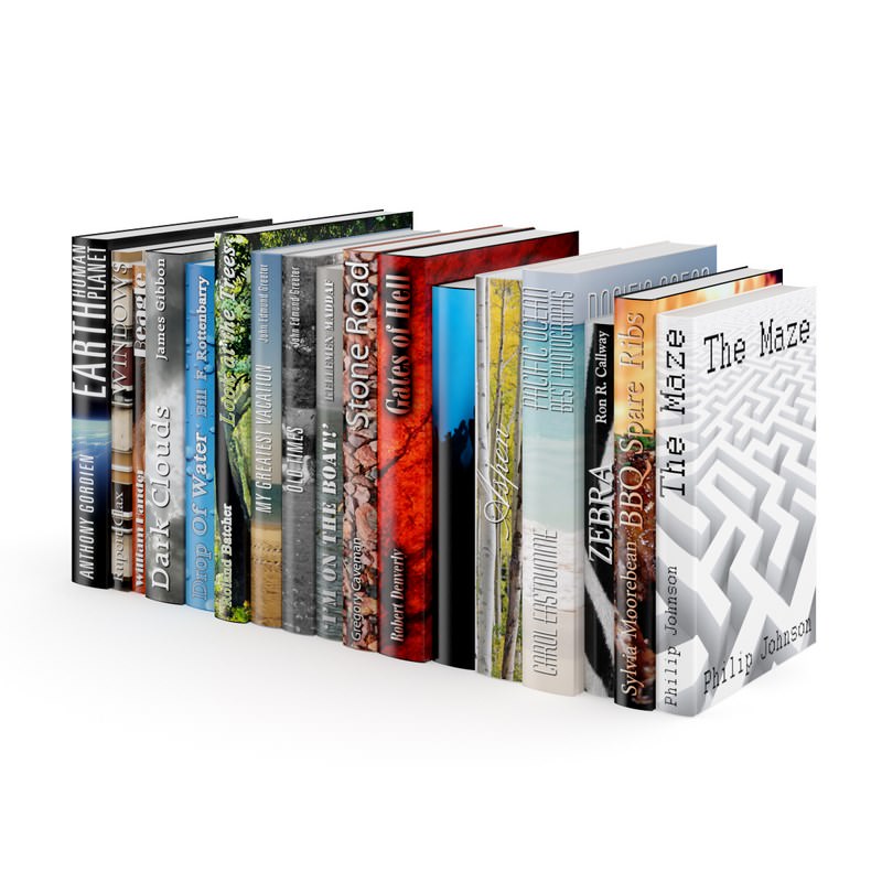 Books Set stack of 3D model_1