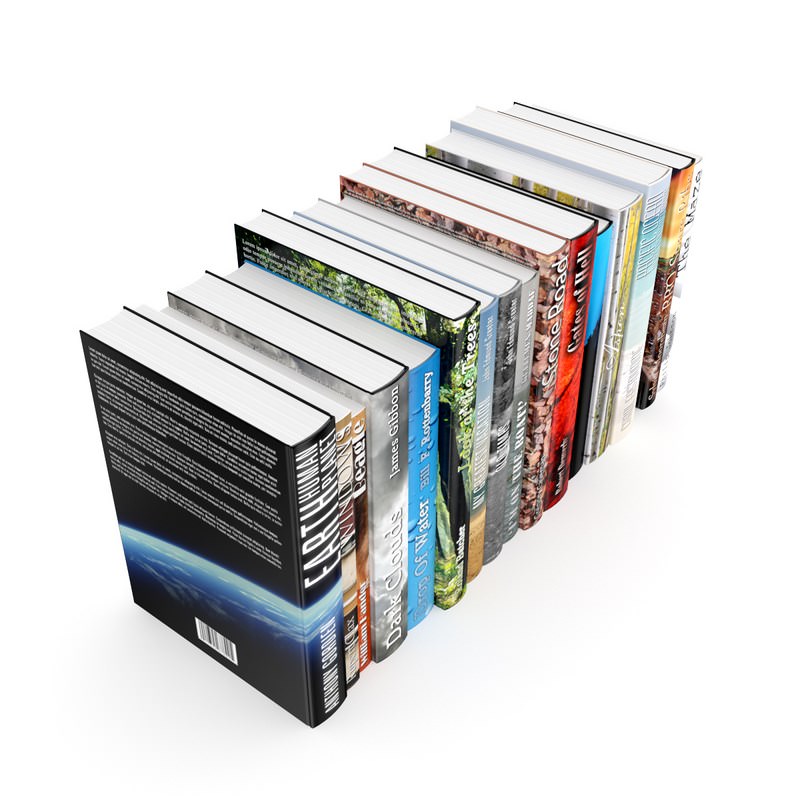 Books Set stack of 3D model_2