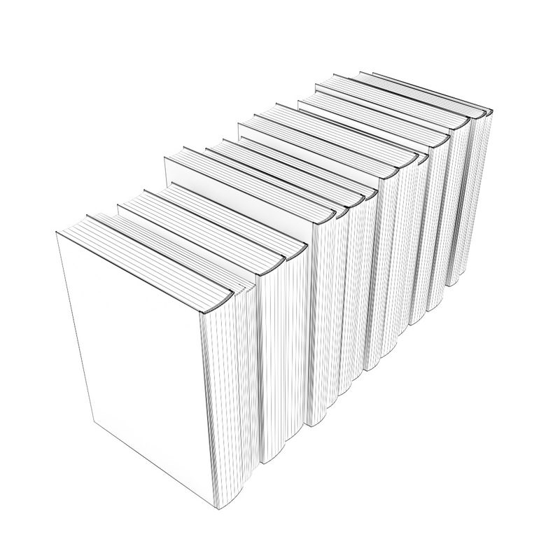 Books Set stack of 3D model_3