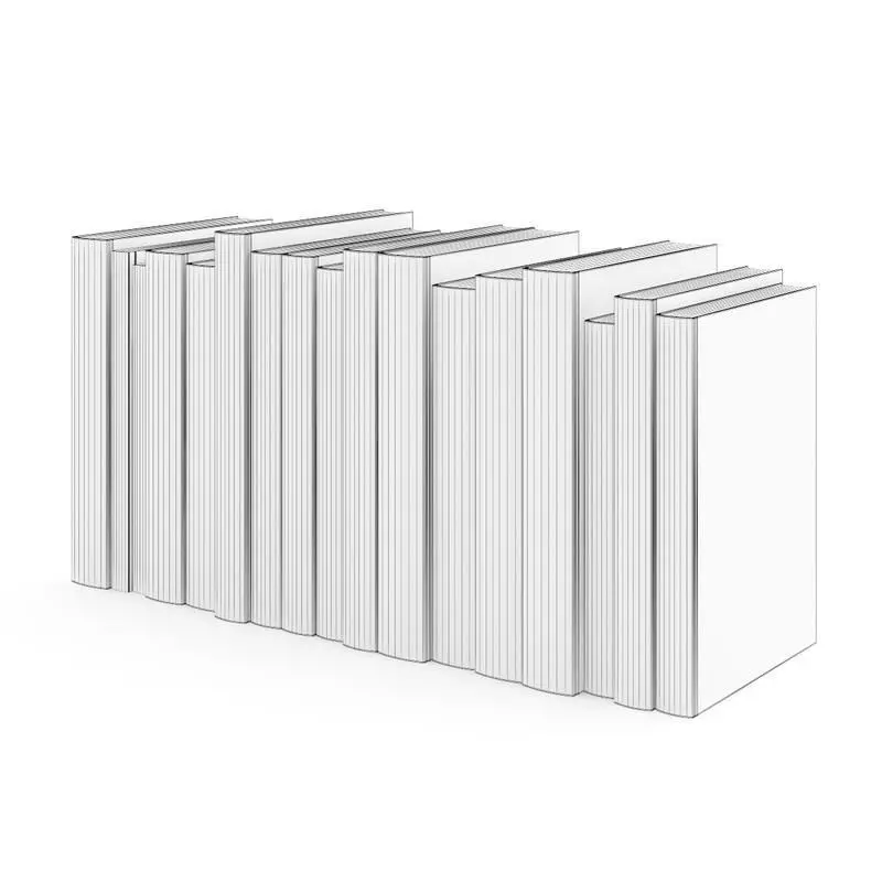 Books Set stack of 3D model_0