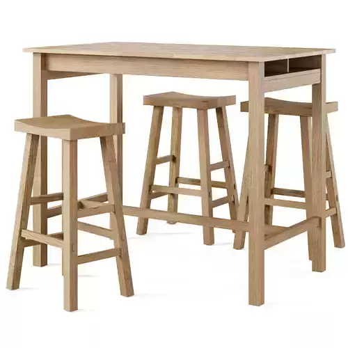 Bar stool Asayo and bar table Adelita by LA REDOUTE 3D model