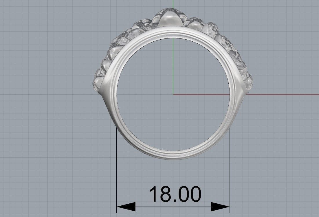 skull ring  3D print model_13