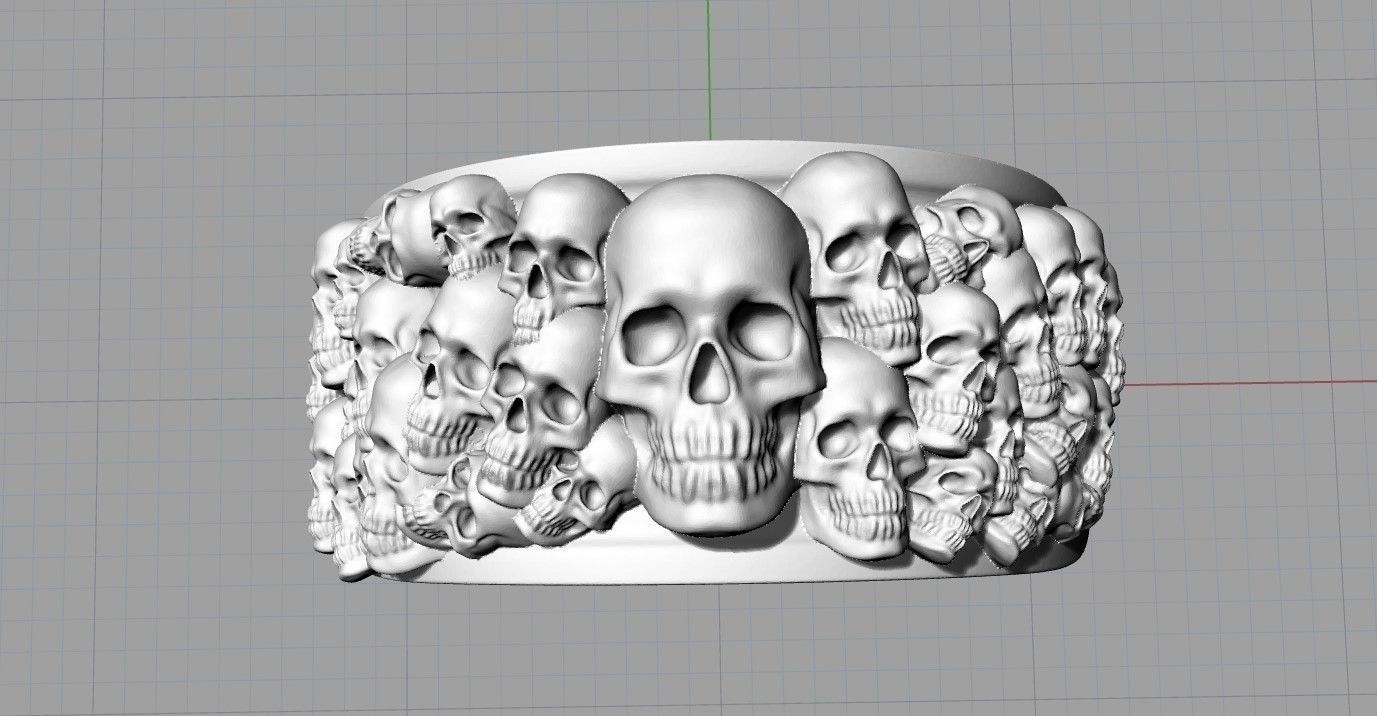 skull ring  3D print model_10