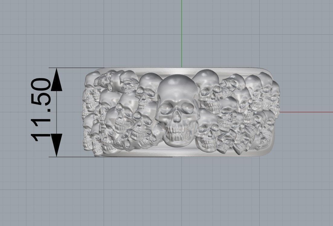 skull ring  3D print model_14