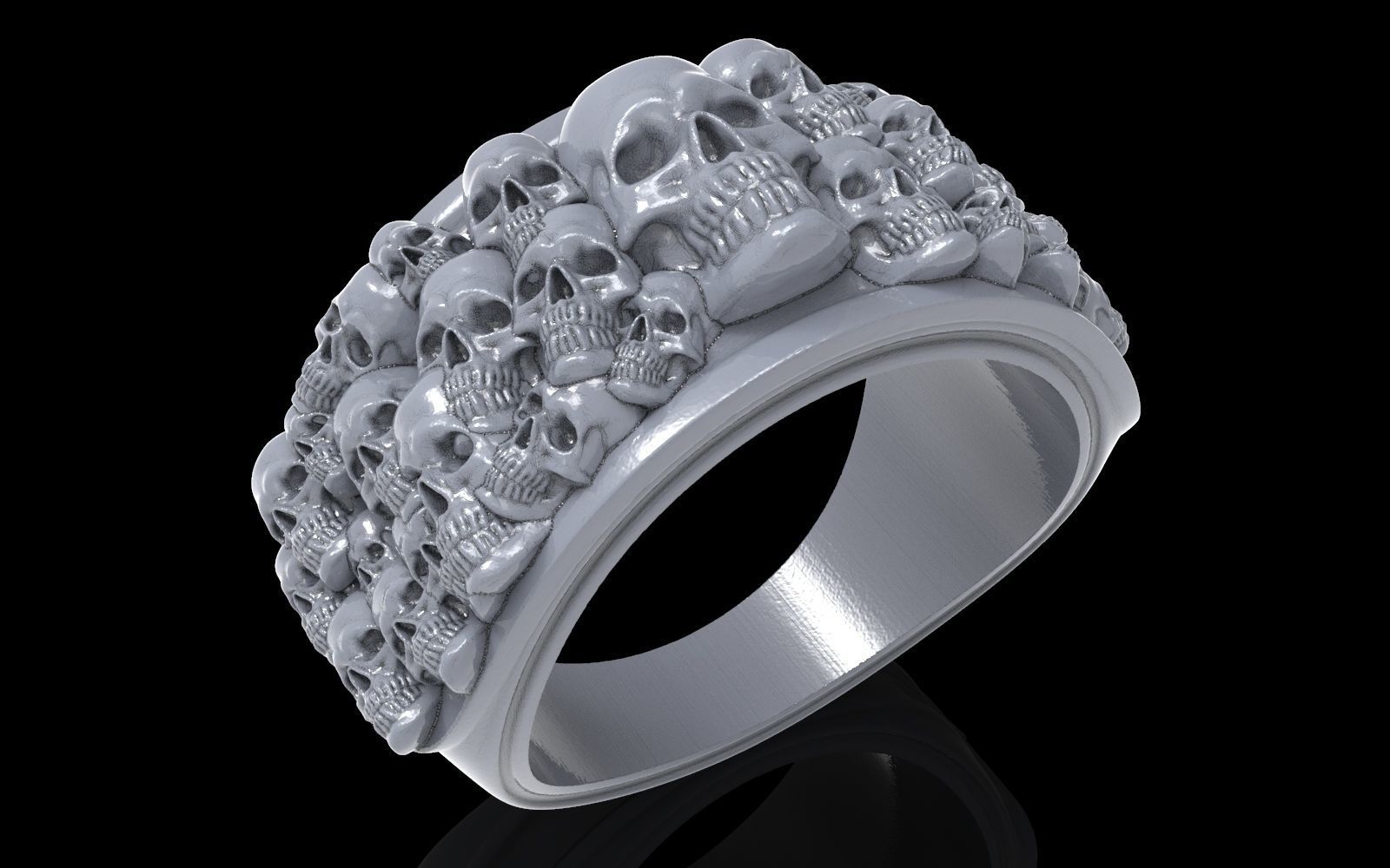 skull ring  3D print model_16