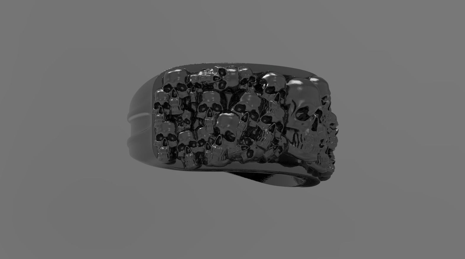 skull ring  3D print model_11