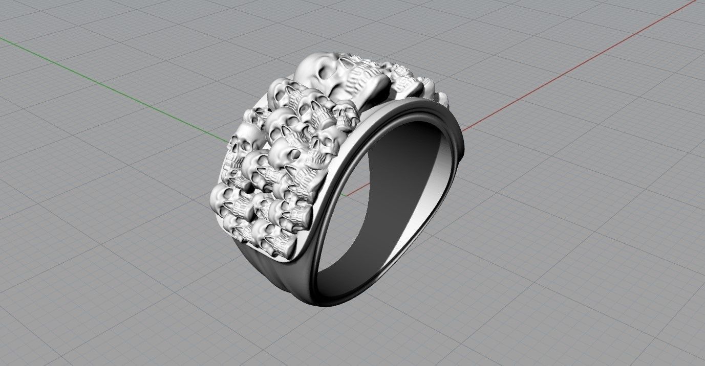 skull ring  3D print model_17