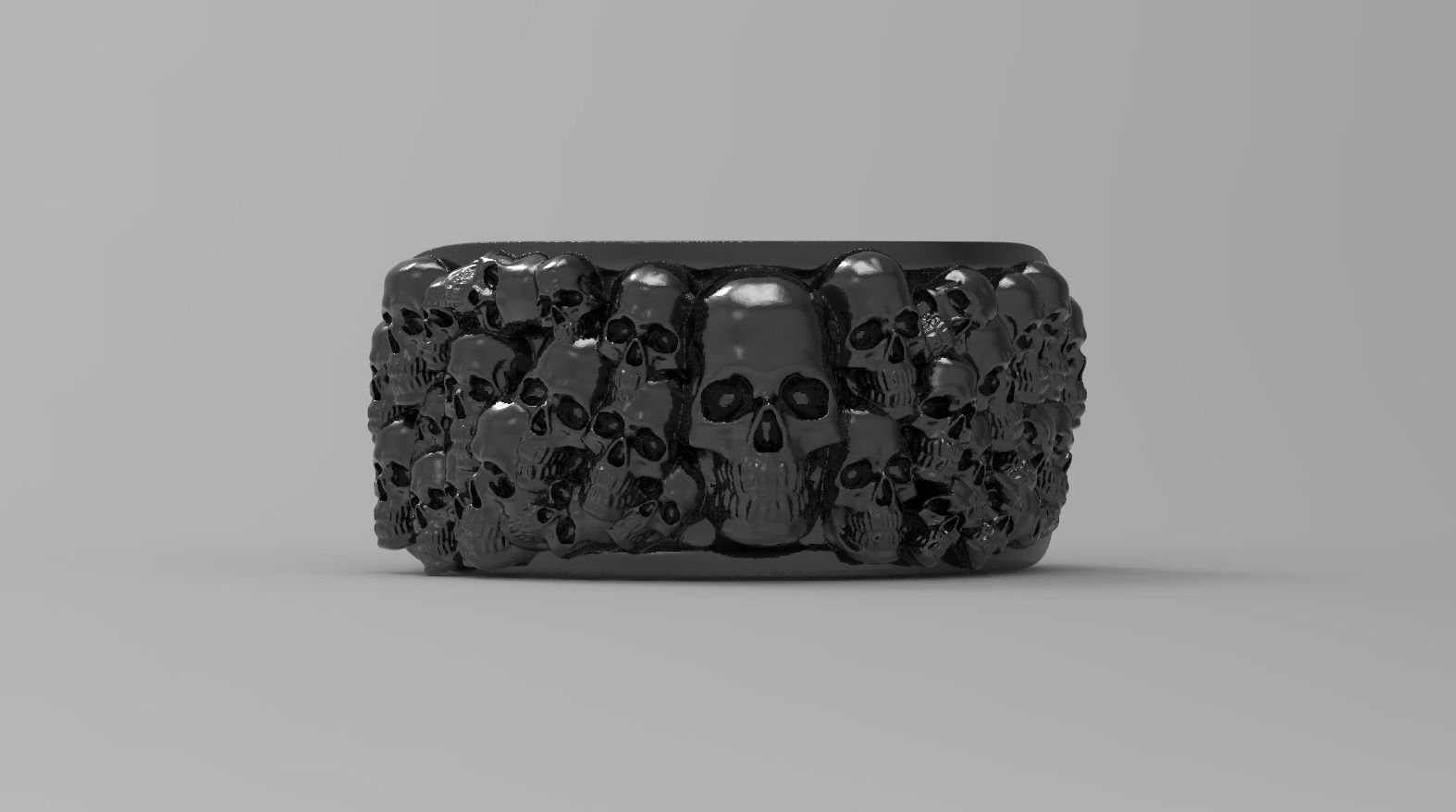 skull ring  3D print model_7