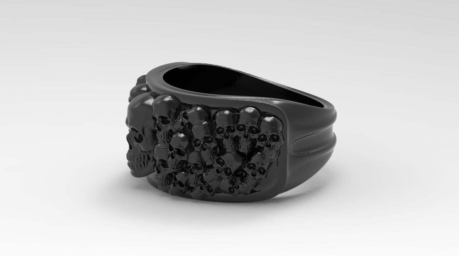 skull ring  3D print model_8