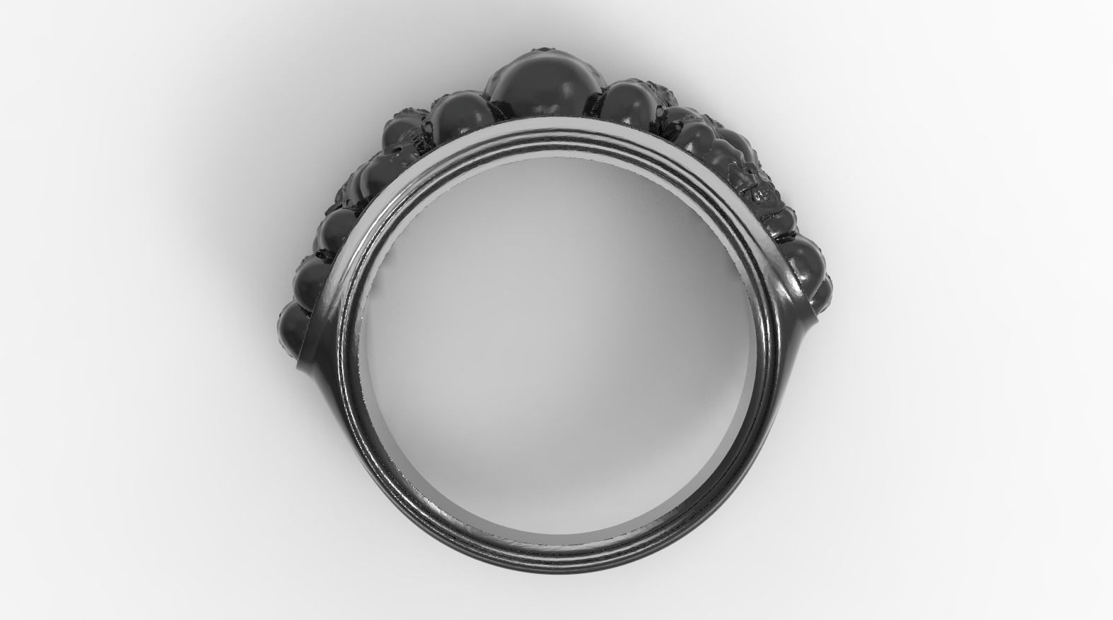 skull ring  3D print model_4