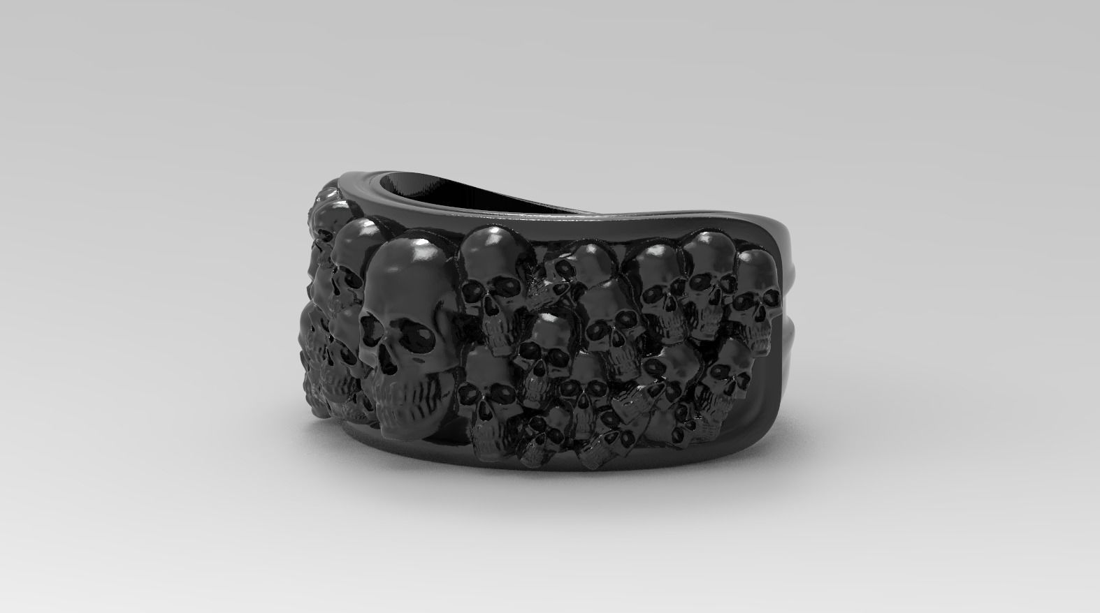 skull ring  3D print model_2