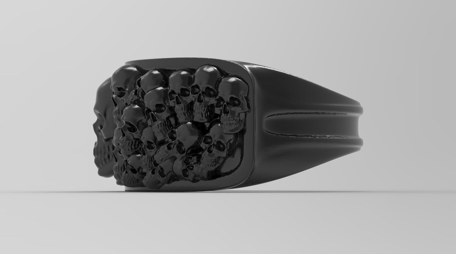 skull ring  3D print model_5