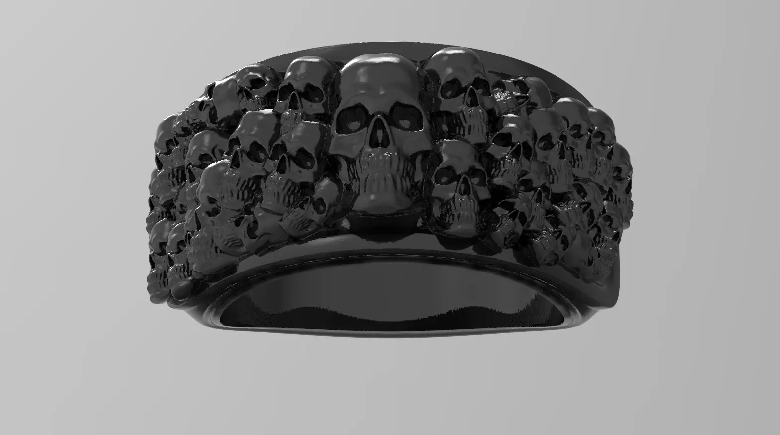 skull ring  3D print model_0