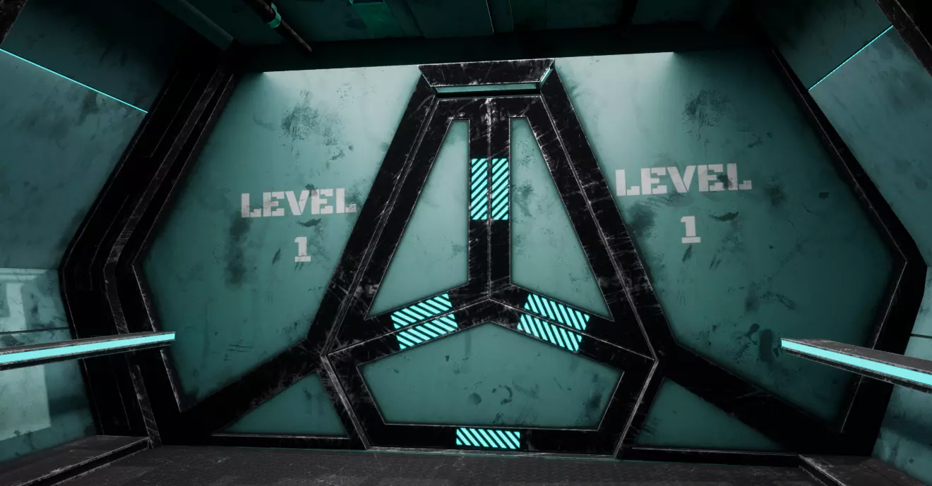 Scifi Door with door frame Free low-poly 3D model