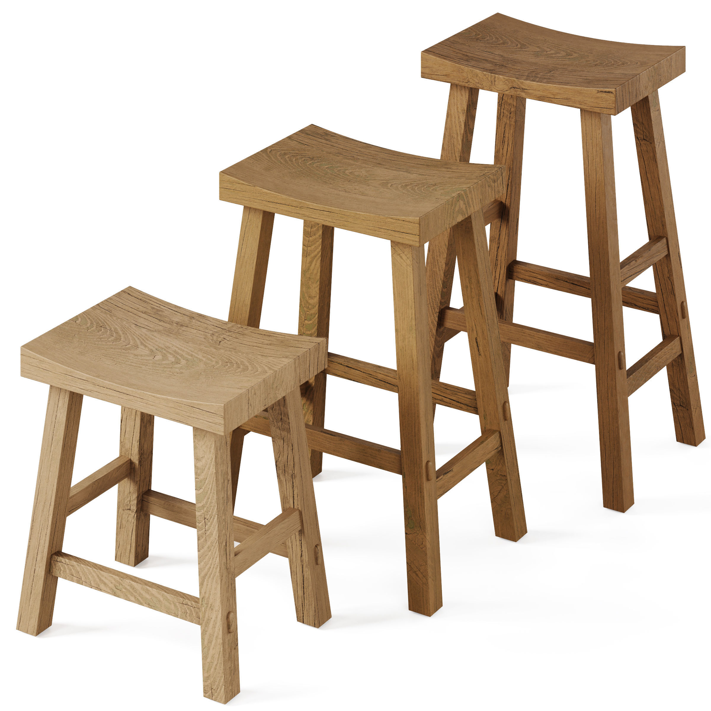 Bar stool Asayo by LA REDOUTE INTERIEURS 3D model_3