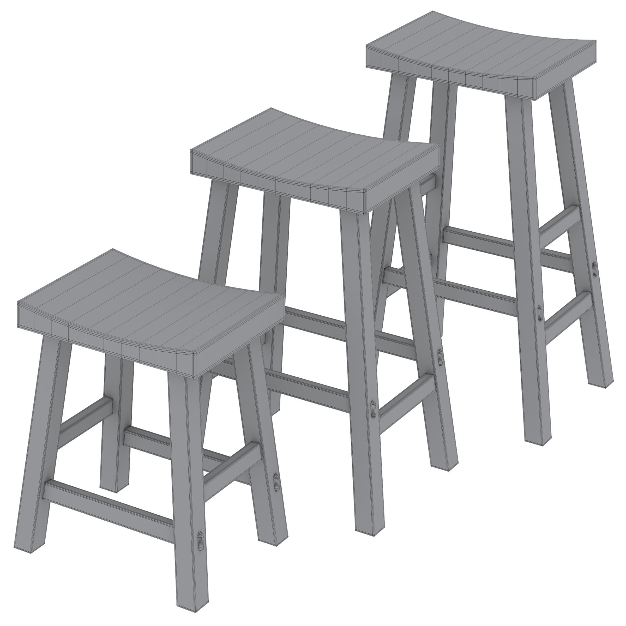Bar stool Asayo by LA REDOUTE INTERIEURS 3D model_4