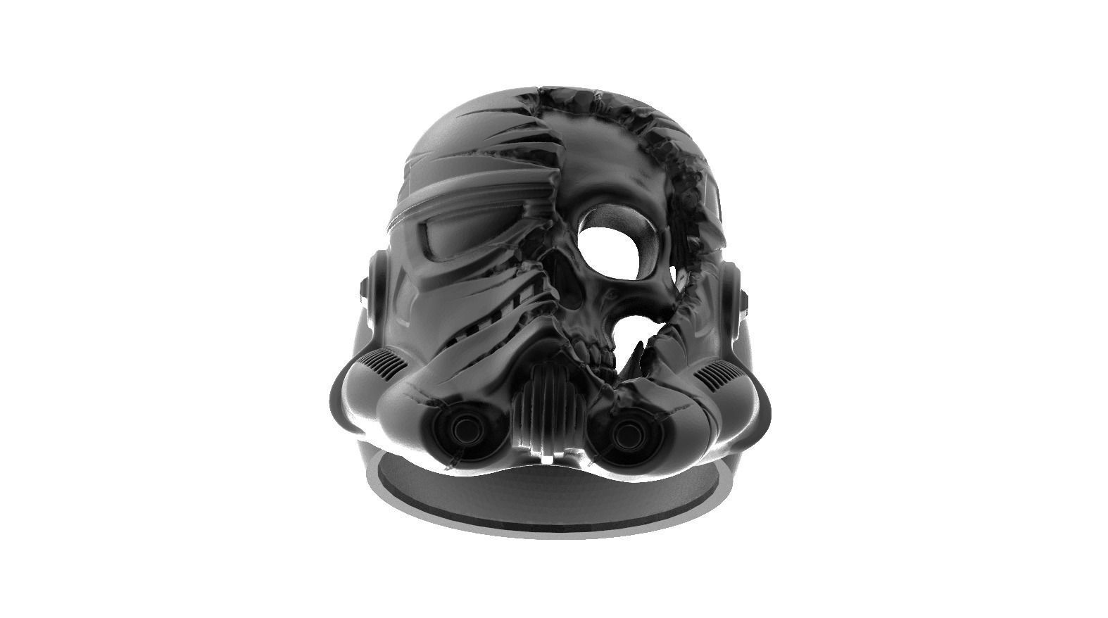 Terminator skull ring  3D print model_2