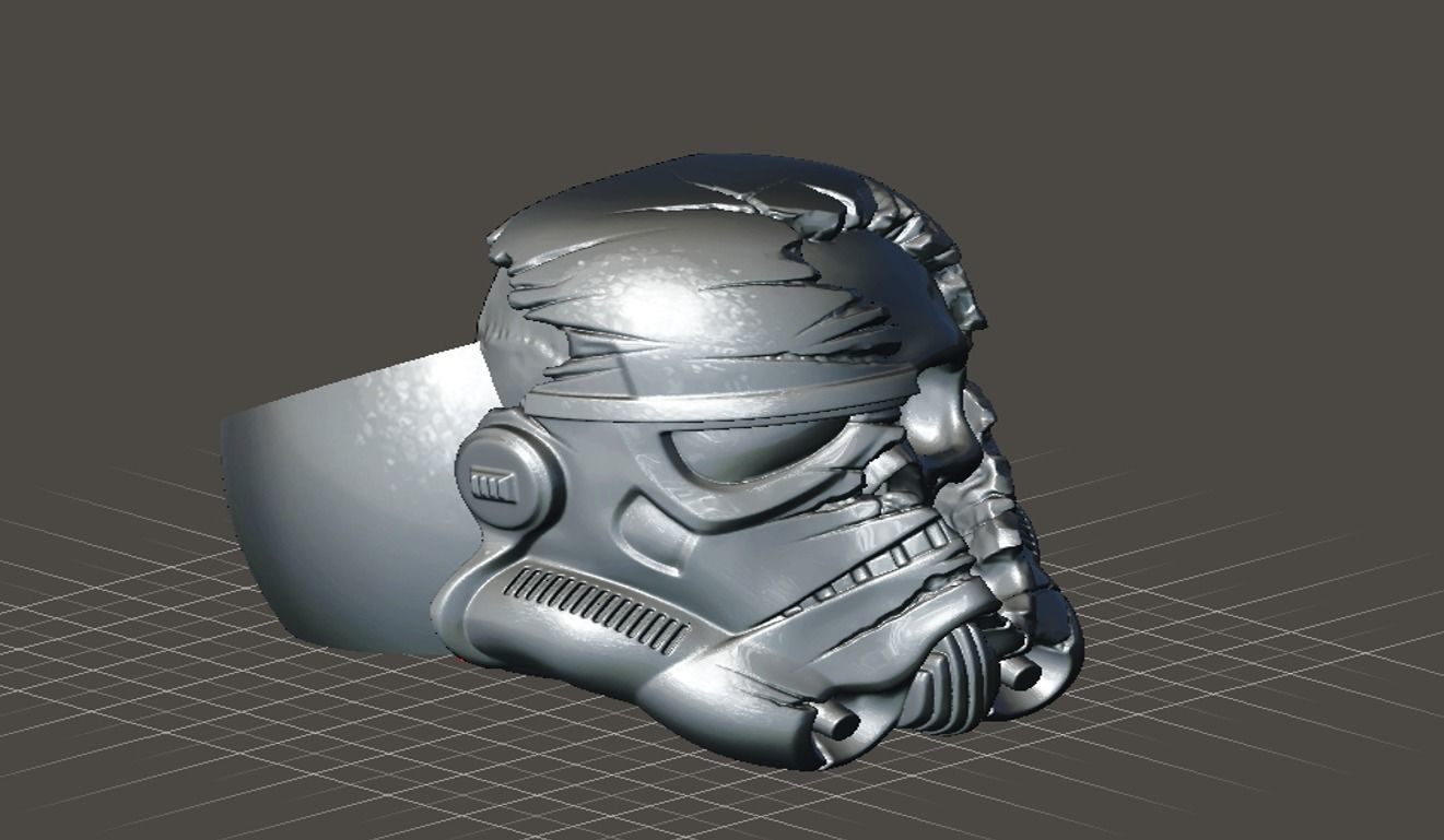 Terminator skull ring  3D print model_16