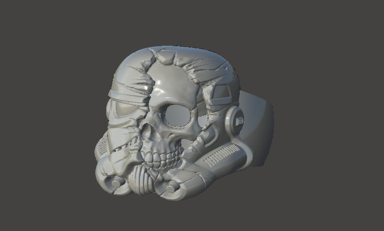 Terminator skull ring  3D print model_18