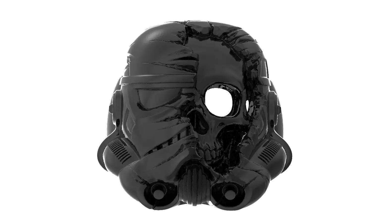 Terminator skull ring  3D print model_0