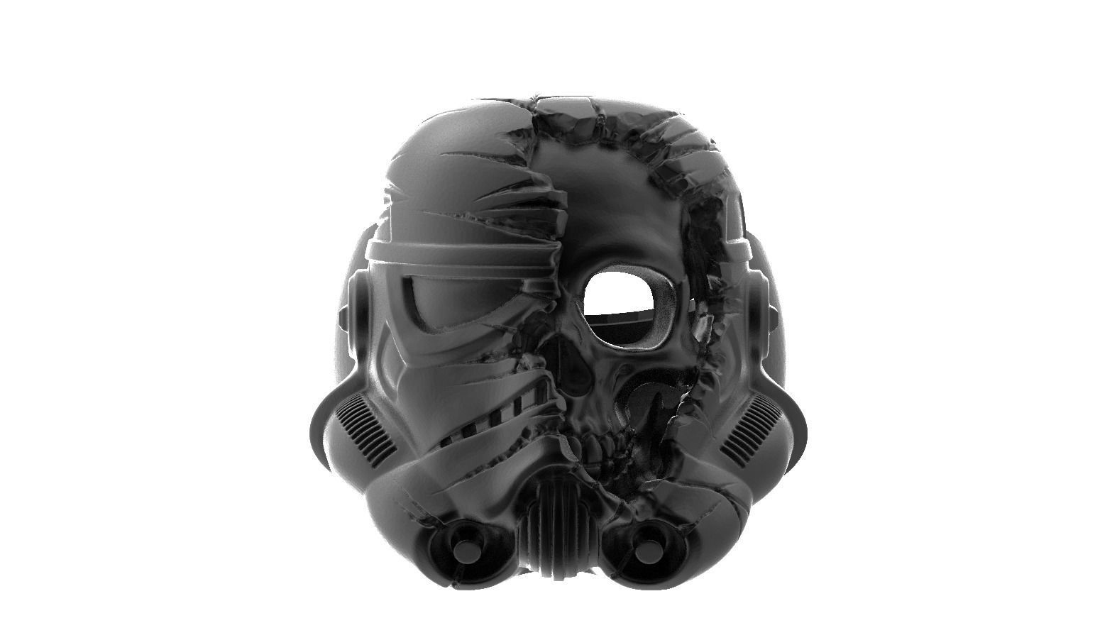 Terminator skull ring  3D print model_1