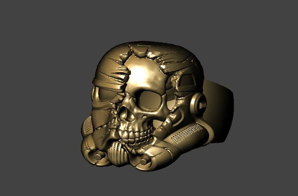 Terminator skull ring  3D print model_5