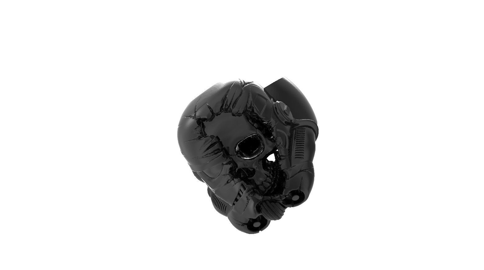 Terminator skull ring  3D print model_4