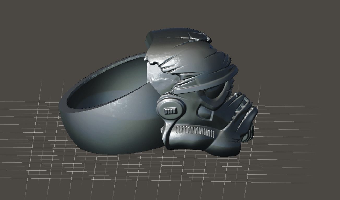 Terminator skull ring  3D print model_13