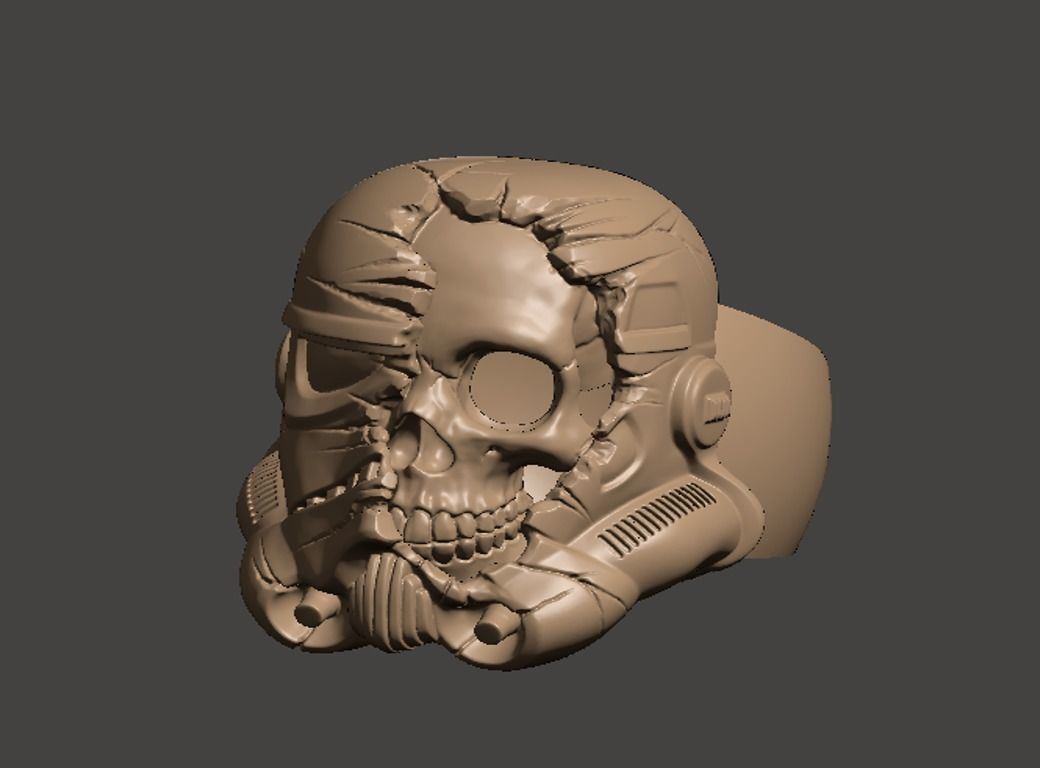 Terminator skull ring  3D print model_20
