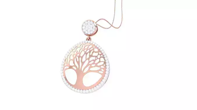 Banyan Tree Cocktail Diamond Pendant 3dm stl obj gltf glb 3mf 3D print model