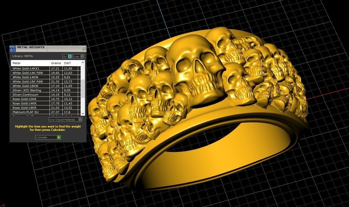 5 skull ring  3D Model Collection_8
