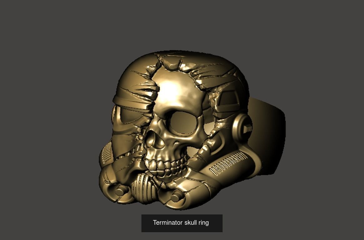 5 skull ring  3D Model Collection_6