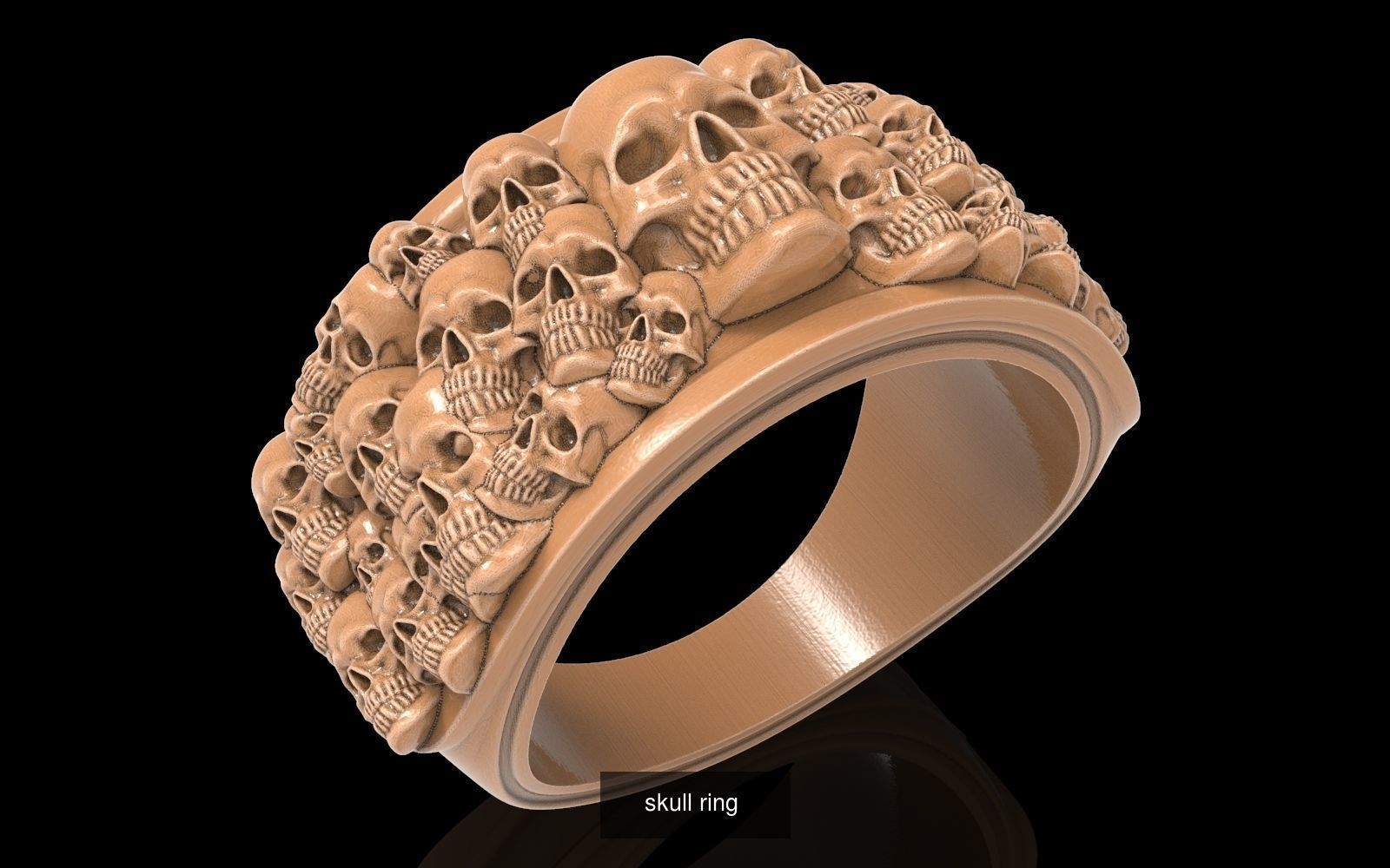 5 skull ring  3D Model Collection_5