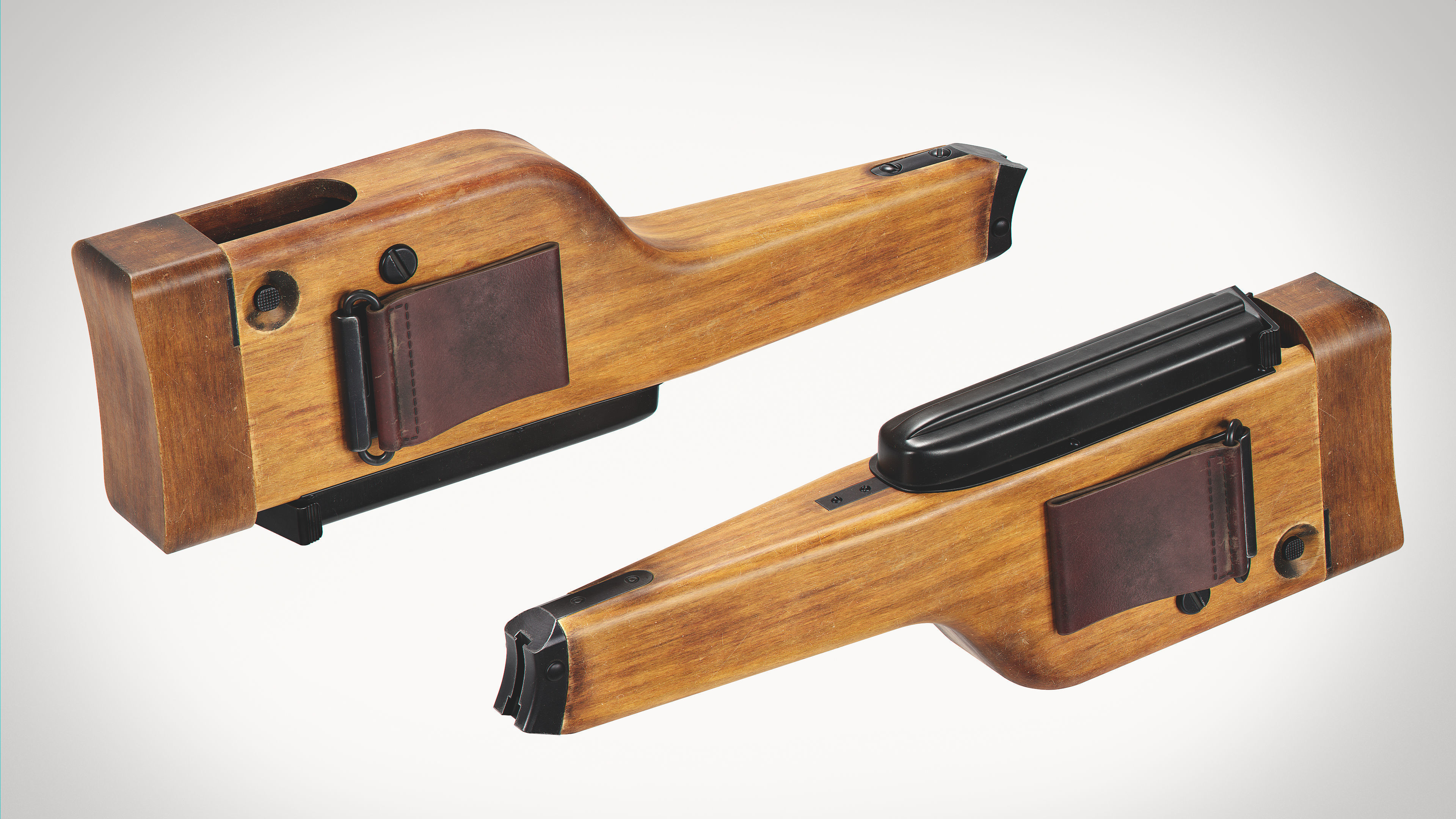 Lahti L35 - Wood Stock Low-poly 3D model_10